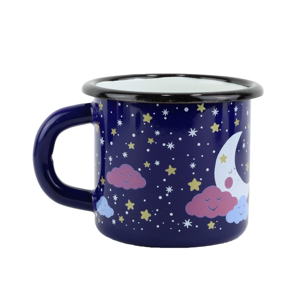 Smaltovaný hrnek ø 7 cm - 0.25 l tmavě modrý "mráček" - ČESKÝ PLECHÁČEK | RADOST enamel - 11107-098MAM04