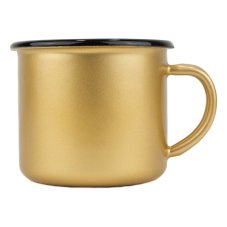 Smaltovaný hrnek ø 8 cm - 0.35 l zlatý - ČESKÝ PLECHÁČEK | BELIS
