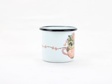 Smaltovaný hrnek ø 7 cm - 0.25 l bílý "káva"