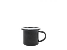 Smaltovaný hrnek ø 5 cm - 0.14 l černý / bílý