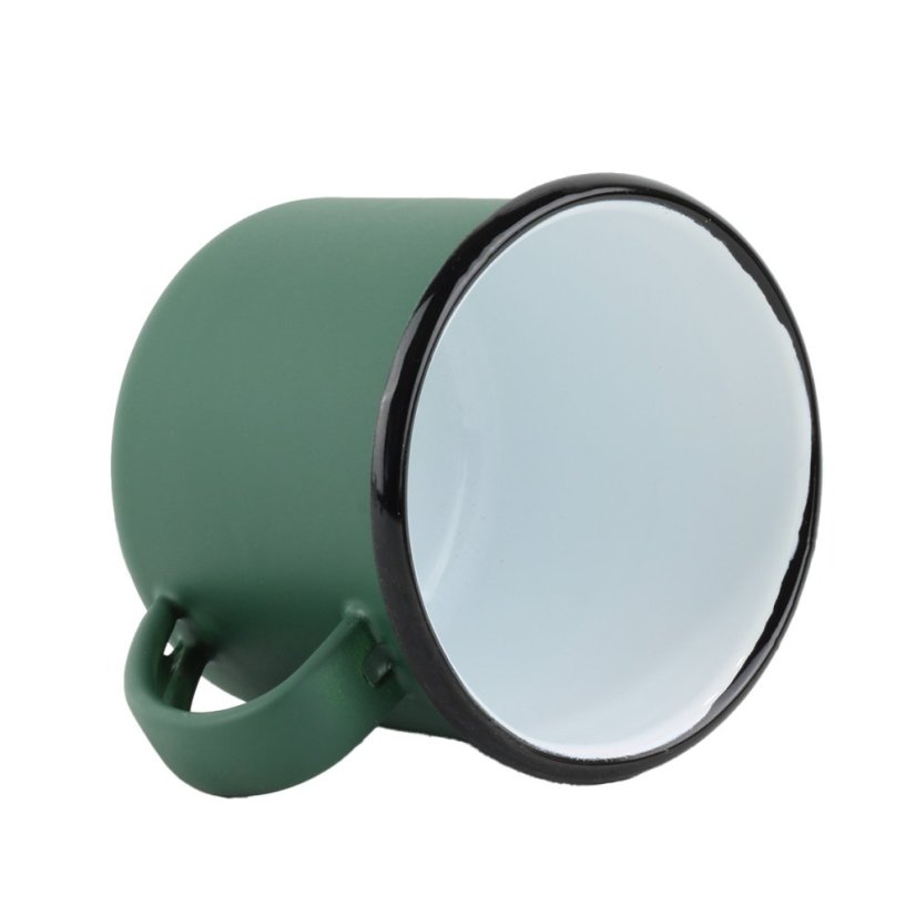 Smaltovaný hrnek ø 8 cm - 0.35 l zelený matný - ČESKÝ PLECHÁČEK | BELIS