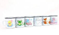 Smaltovaný hrnek ø 8 cm - 0.35 l bílý "sloník" - ČESKÝ PLECHÁČEK | RADOST enamel