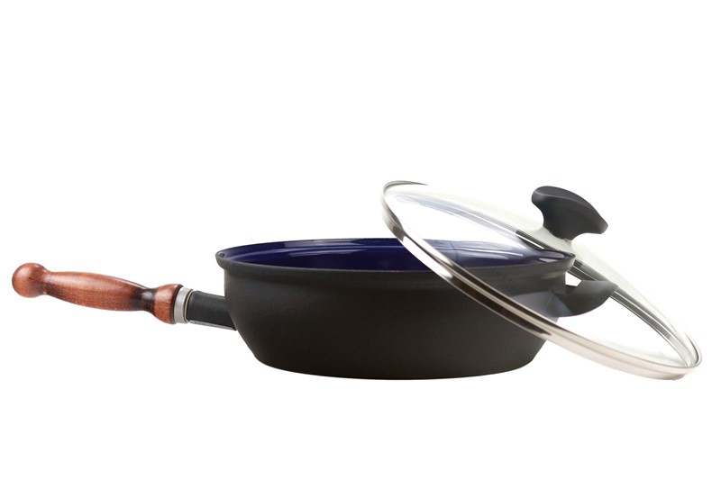 Smaltovaná pánev se skleněnou poklicí a s odnímatelným držadlem ø 26 cm - BSE | BELIS