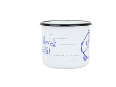 Smaltovaný hrnek ø 8 cm - 0.35 l bílý "rybka" v krabičce - ČESKÝ PLECHÁČEK | BELIS