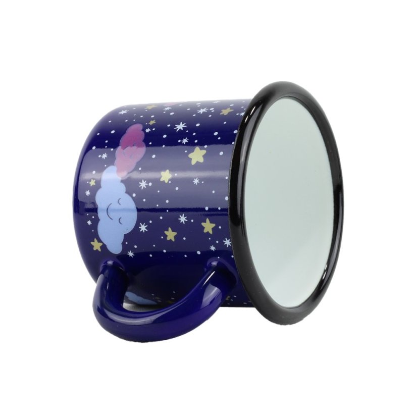 Smaltovaný hrnek ø 7 cm - 0.25 l tmavě modrý "mráček" - ČESKÝ PLECHÁČEK | RADOST enamel
