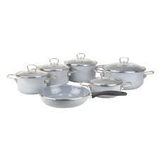 Smaltovaná sada nádobí 11-dílná - PREMIUM šedý 2.0 | BELIS - 2 jakost