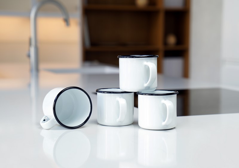 Smaltovaný hrnek ø 8 cm - 0.35 l bílý - MEADOW | BELIS