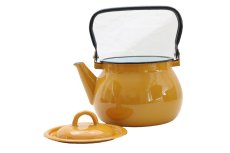 Smaltovaný čajník - 2.5 l hořčicový