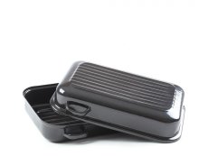 Smaltovaný dvoupekáč s žebrováním 40 cm ucha z boku - PEKÁČE | BELIS