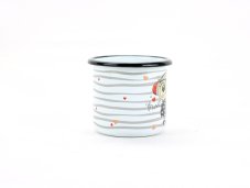 Smaltovaný hrnek ø 7 cm - 0.25 l bílý "music"