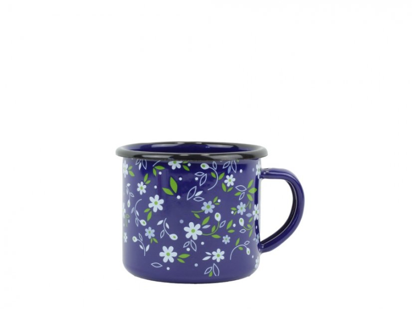 Smaltovaný hrnek ø 8 cm - 0.35 l modrý - ROMANCE | BELIS