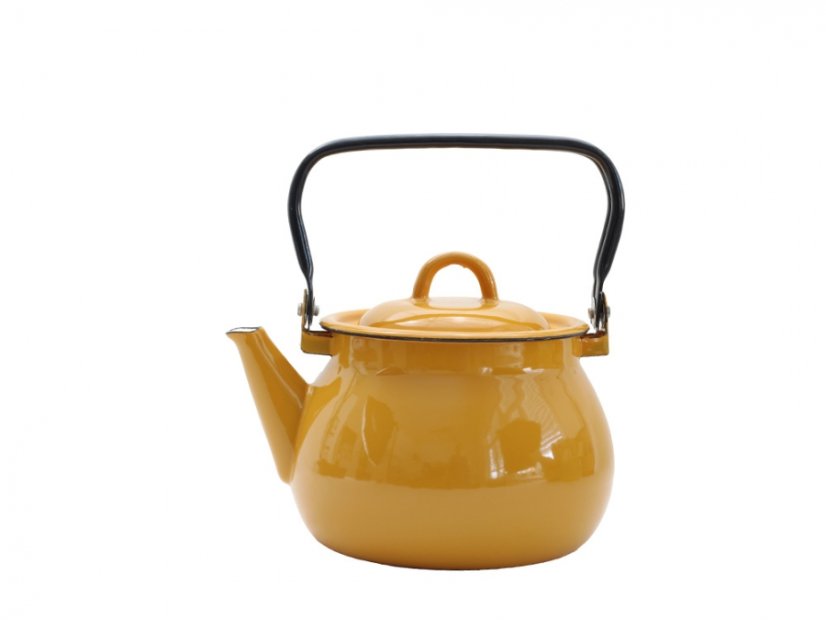 Smaltovaný čajník - 2.5 l hořčicový