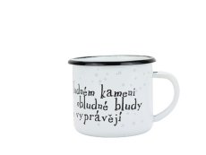 Smaltovaný hrnek ø 8 cm - 0.35 l bílý "kámen" v krabičce - ČESKÝ PLECHÁČEK | BELIS