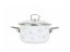 Smaltovaný hrnec se skleněnou poklicí ø 24 cm - 5.5 l - PREMIUM bílý | BELIS