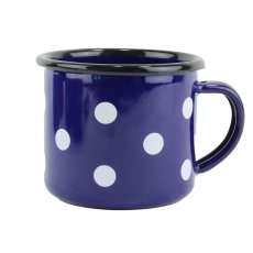 Smaltovaný hrnek ø 8 cm - 0.35 l modrý - PUNTÍK MODRÝ | BELIS