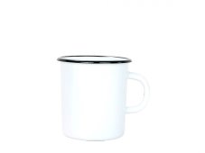 Smaltovaný hrnek ø 8 cm - 0.4 l kónický bílý