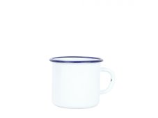 Smaltovaný hrnek ø 7 cm - 0.25 l bílo modrý