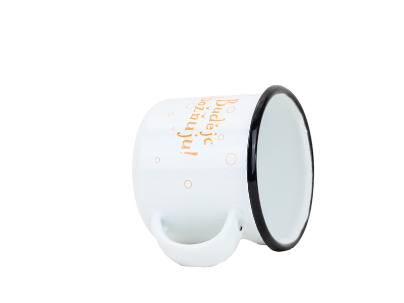 Smaltovaný hrnek ø 8 cm - 0.35 l bílý "pivo" v krabičce - ČESKÝ PLECHÁČEK | BELIS