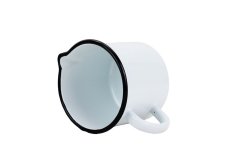 Smaltovaný hrnček s výlevkou ø 14 cm – 1,5 l biely