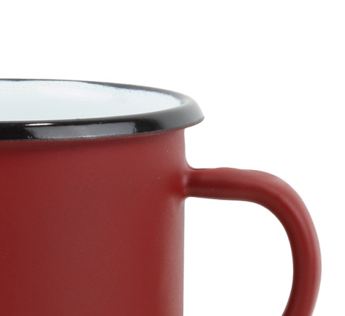 Smaltovaný hrnek ø 8 cm - 0.35 l červený matný - ČESKÝ PLECHÁČEK | BELIS