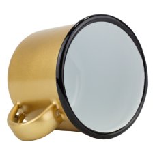 Smaltovaný hrnek ø 8 cm - 0.35 l zlatý - ČESKÝ PLECHÁČEK | BELIS