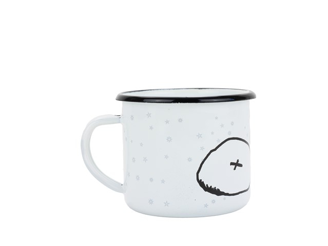 Smaltovaný hrnek ø 8 cm - 0.35 l bílý "kámen" v krabičce - ČESKÝ PLECHÁČEK | BELIS