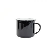 Smaltovaný hrnek ø 8 cm - 0.35 l černá/bílá - ČESKÝ PLECHÁČEK | BELIS