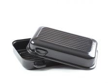 Smaltovaný dvoupekáč s žebrováním 40 cm ucha z boku - PEKÁČE | BELIS - 2 jakost