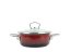 Smaltovaný rendlík se skleněnou poklicí ø 16 cm - 1.25 l - PREMIUM OMBRÉ červený | BELIS