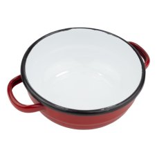 Smaltovaná selská mísa s uchy ø 14 cm červená