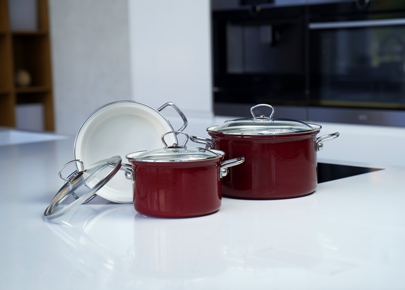 Smaltovaný hrnec s poklicí ø 24 cm - 6.1 l - ECO-CERAMIC | BELIS