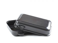 Smaltovaný dvoupekáč s žebrováním 40 cm ucha z boku - PEKÁČE | BELIS - 2 jakost