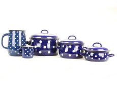 Smaltovaná sada nádobí 8-dílná - PUNTÍK modrý | BELIS