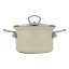Smaltovaný hrnec se skleněnou poklicí ø 16 cm - 2 l - ECO CERAMIC krémový | BELIS