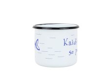 Smaltovaný hrnek ø 8 cm - 0.35 l bílý "kostra" v krabičce - ČESKÝ PLECHÁČEK | BELIS