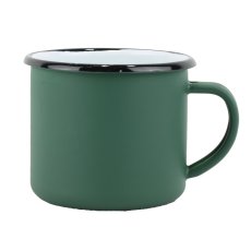 Smaltovaný hrnek ø 8 cm - 0.35 l zelený matný - ČESKÝ PLECHÁČEK | BELIS