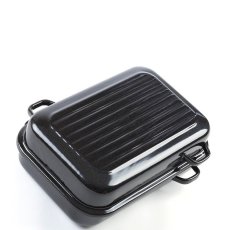 Smaltovaný dvoupekáč s žebrováním 40 cm ucha z boku - PEKÁČE | BELIS