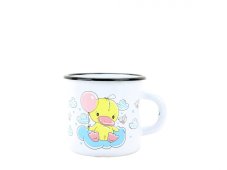 Smaltovaný hrnek ø 8 cm - 0.35 l bílý "káčátko" - ČESKÝ PLECHÁČEK | RADOST enamel