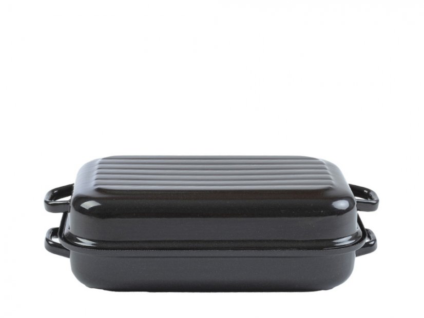 Smaltovaný dvoupekáč s žebrováním 40 cm - PEKÁČE | BELIS