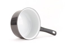 Smaltovaný rendlík s držadlem ø 14 cm - 0.8 l - STANDARD černý | SFINX