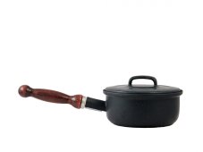 Smaltovaný rendlík s poklicí a dřeveným držadlem ø 16 cm - 1.25 l štýlák - BSE | BELIS - 2 jakost