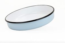 Smaltovaný pečící plech modrý ø 34 cm