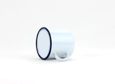 Smaltovaný hrnek ø 7 cm - 0.25 l bílo modrý