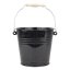 Smaltované vědro s dřevěnou rukojetí černé ø 28 cm 10 l | VEF
