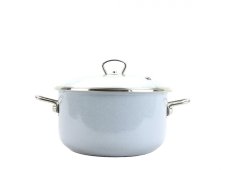 Smaltovaný hrnec se skleněnou poklicí ø 20 cm - 3.5 l - PREMIUM šedý | BELIS