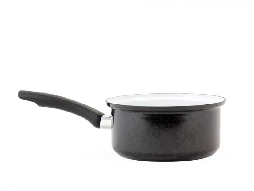 Smaltovaný rendlík s držadlem ø 14 cm - 0.8 l - STANDARD černý | SFINX