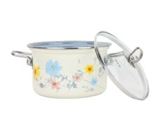 Smaltovaný hrnec se skleněnou poklicí ø 20 cm - 3.6 l - MEADOW | BELIS