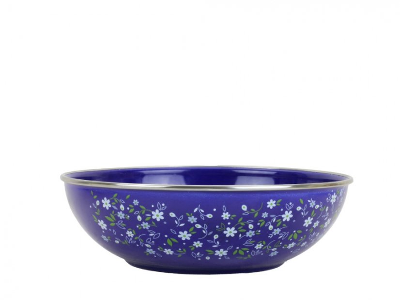 Smaltovaná miska ø 26 cm - 2.5 l velká ROMANCE modrá | BELIS - 2 jakost