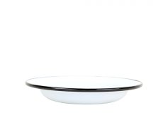 Smaltovaný tanier ø 24,5 cm – 0,8 l biely