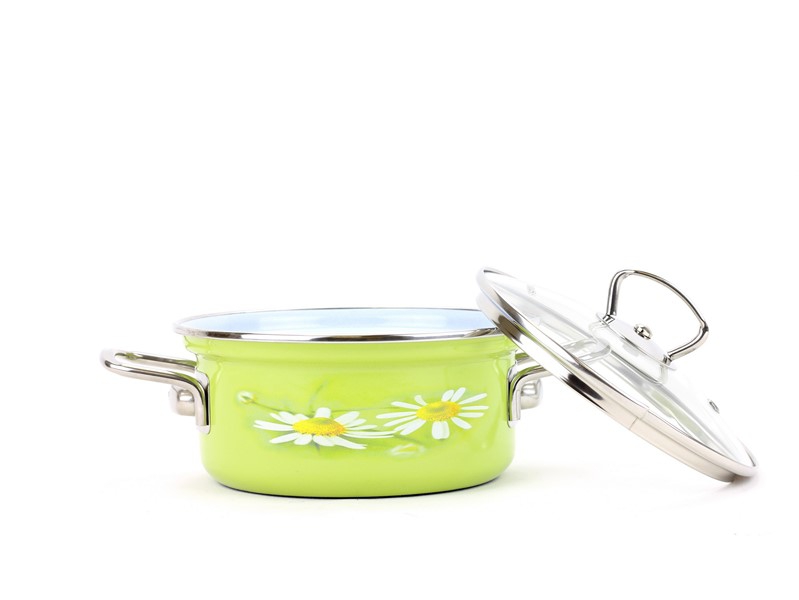 Smaltovaný rendlík s poklicí ø 24 cm - 4.5 l - DAISY | BELIS